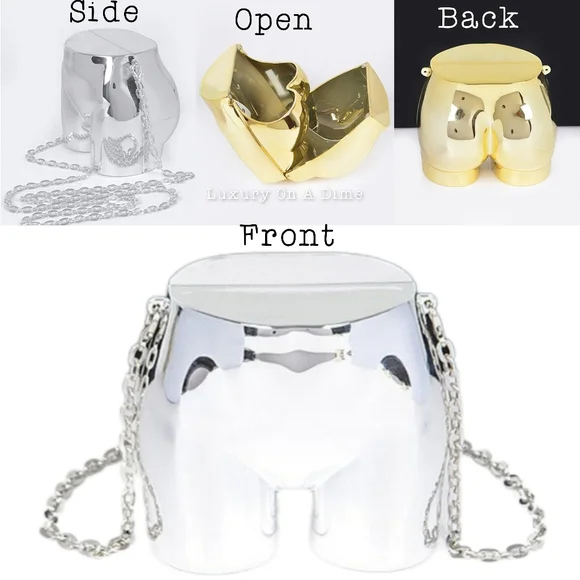 Novelty Butt Shape Convertible Handbag Purse Clutch Crossbody Shoulder Bag - Picture 2 of 13